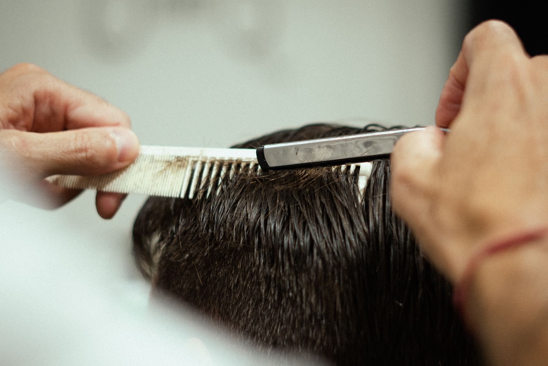 Close-up photograph of a razor beard trim